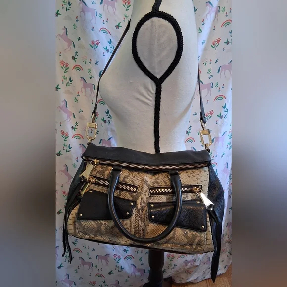 NWOT Aimee Kestenberg Metallic Snake Casual Boho Purse w/ Wristlet & Dust Bag - Picture 2 of 16